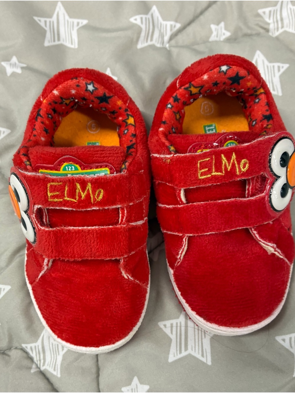 Red Plush Kids Sneakers -  Velcro Shoes